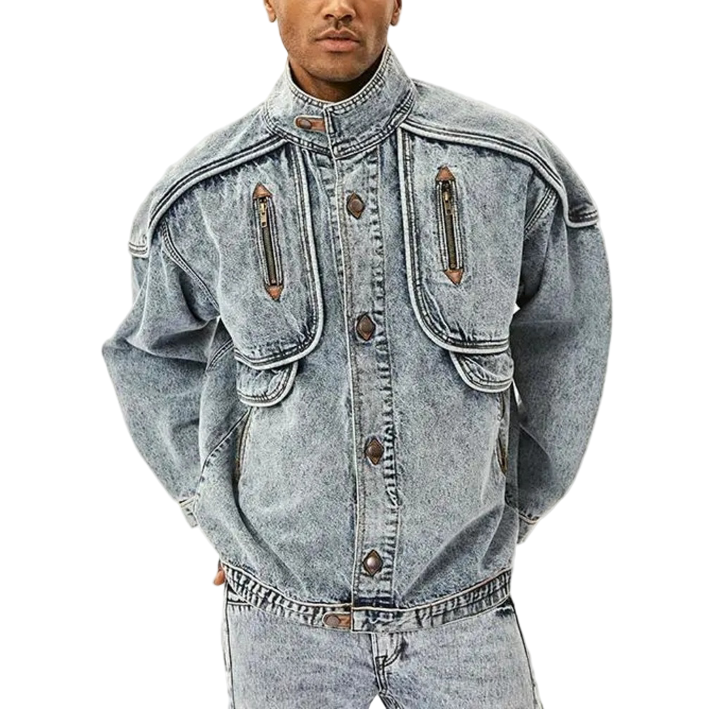 Herrarnas Vintage Denimjacka 0