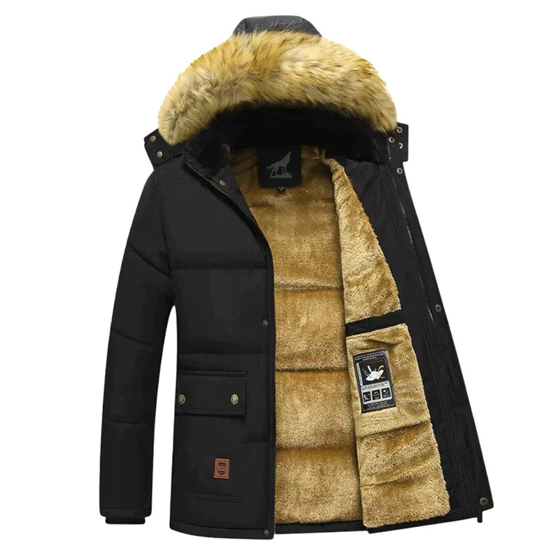 Herrarnas Vinterparka Avtagbar Huva Isolerad Modern Design 0