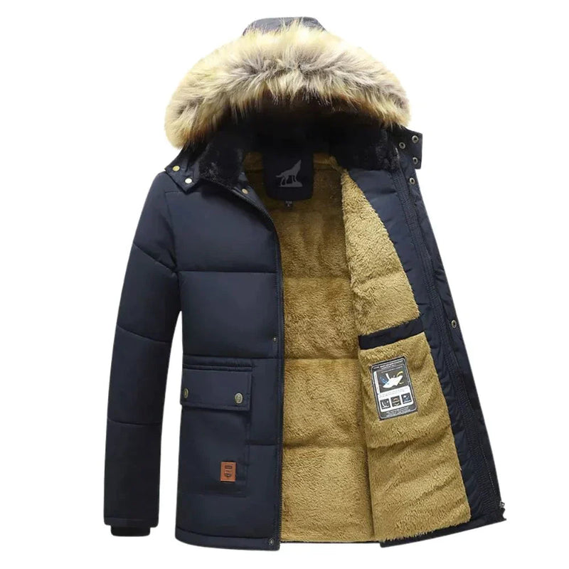 Herrarnas Vinterparka Avtagbar Huva Isolerad Modern Design 1