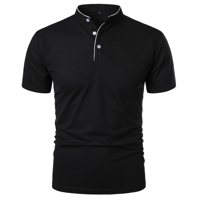 Herrars Kortärmad Polo T-shirt Loose Fit Splice Design 1