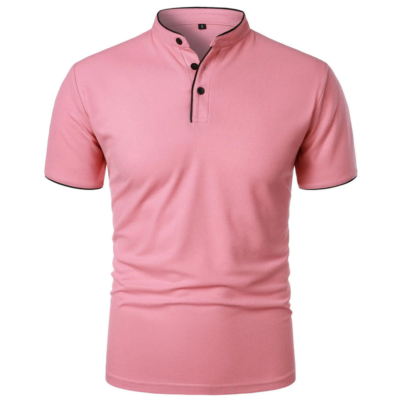 Herrars Kortärmad Polo T-shirt Loose Fit Splice Design 4