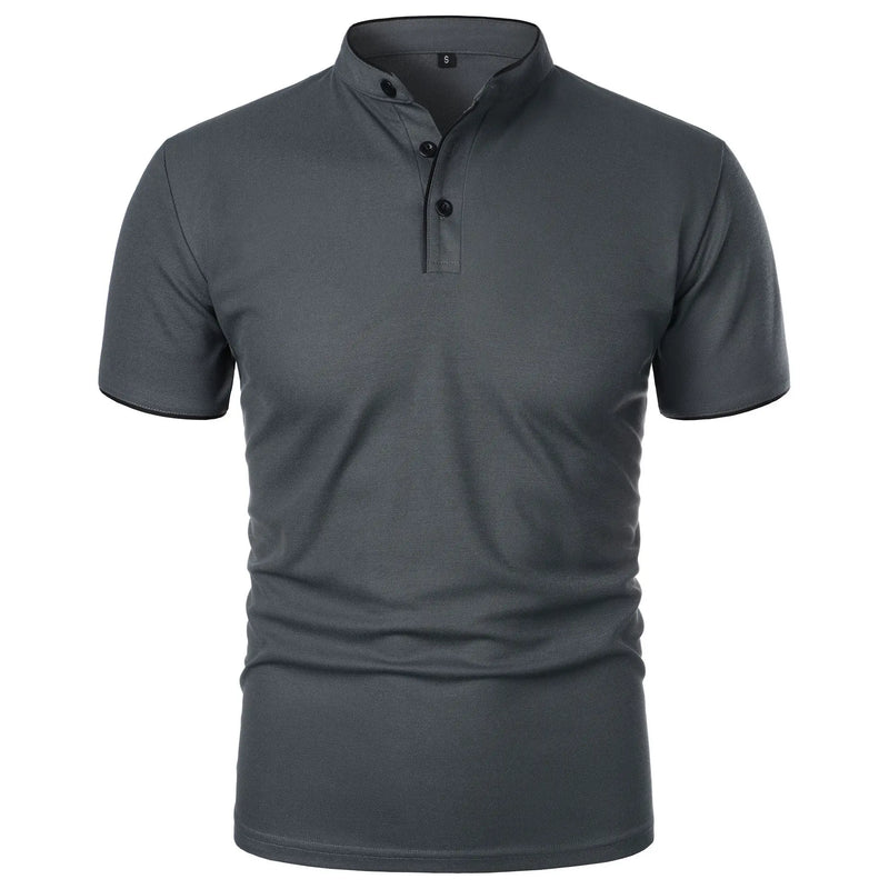 Herrars Kortärmad Polo T-shirt Loose Fit Splice Design 8