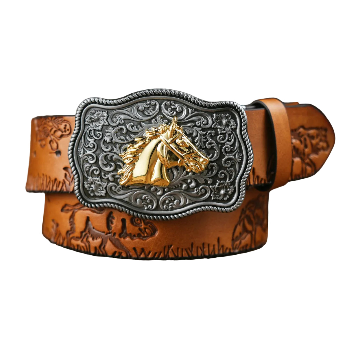 Herrbälte Västerländsk Stil med Robust Metallspänne 4