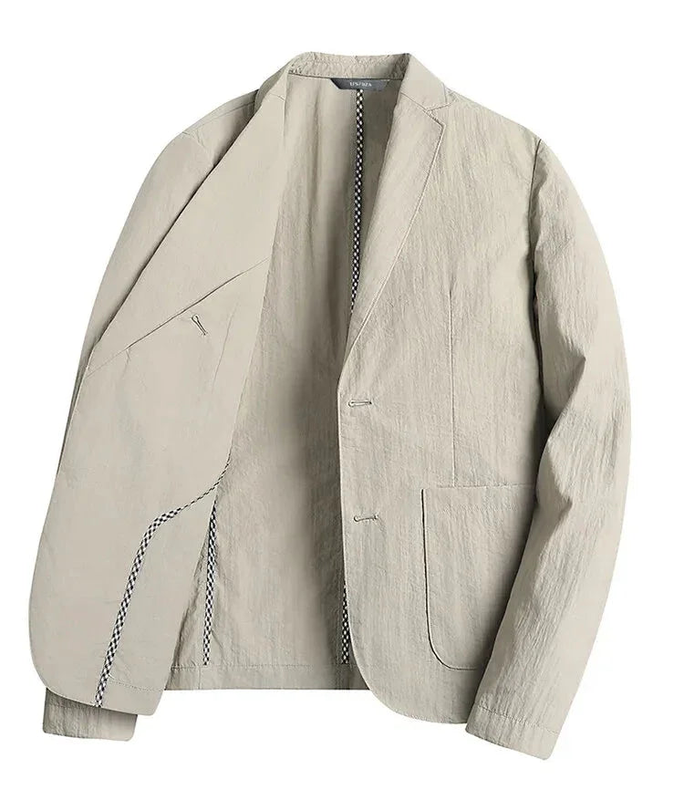 Herrblazer i Linne Modern Skräddarsydd Stil 6
