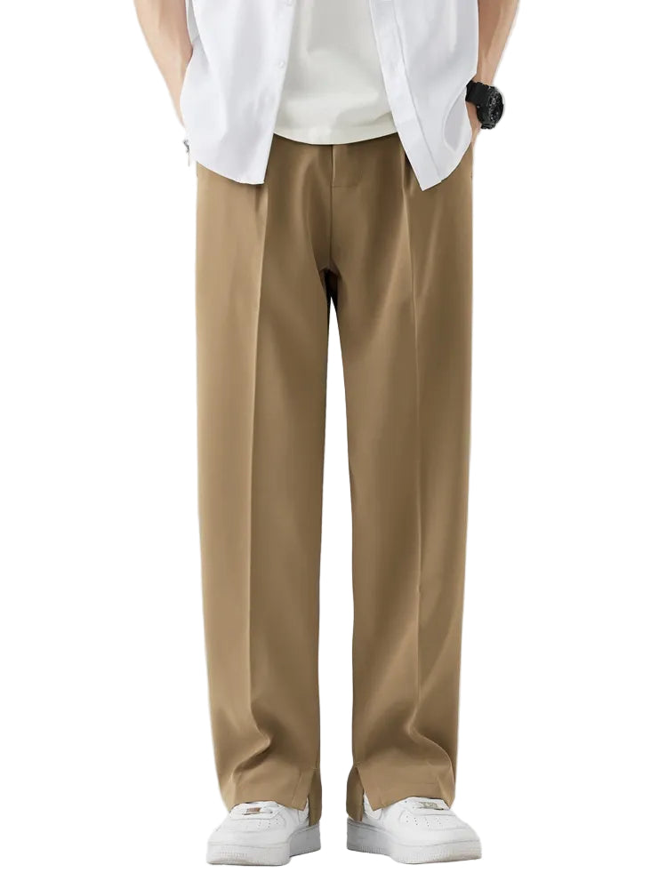 Herrbyxor Raka Ben Avslappnad Passform Mjuk Bomullsblandning 0