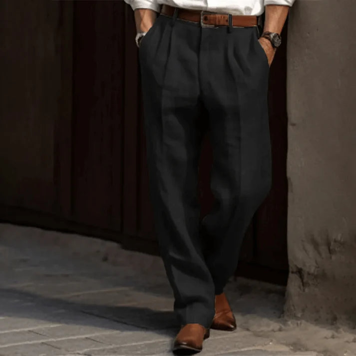 Herrbyxor Retro Stil med Nålstripes Välventilerat Material 2