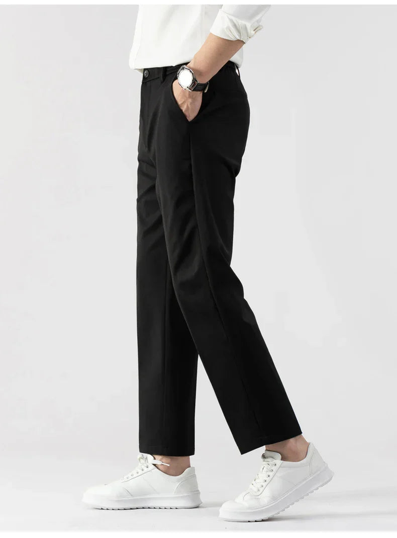 Herrbyxor Slim Fit Lättviktig Bomullsblandning Skräddarsydd Klipp 7