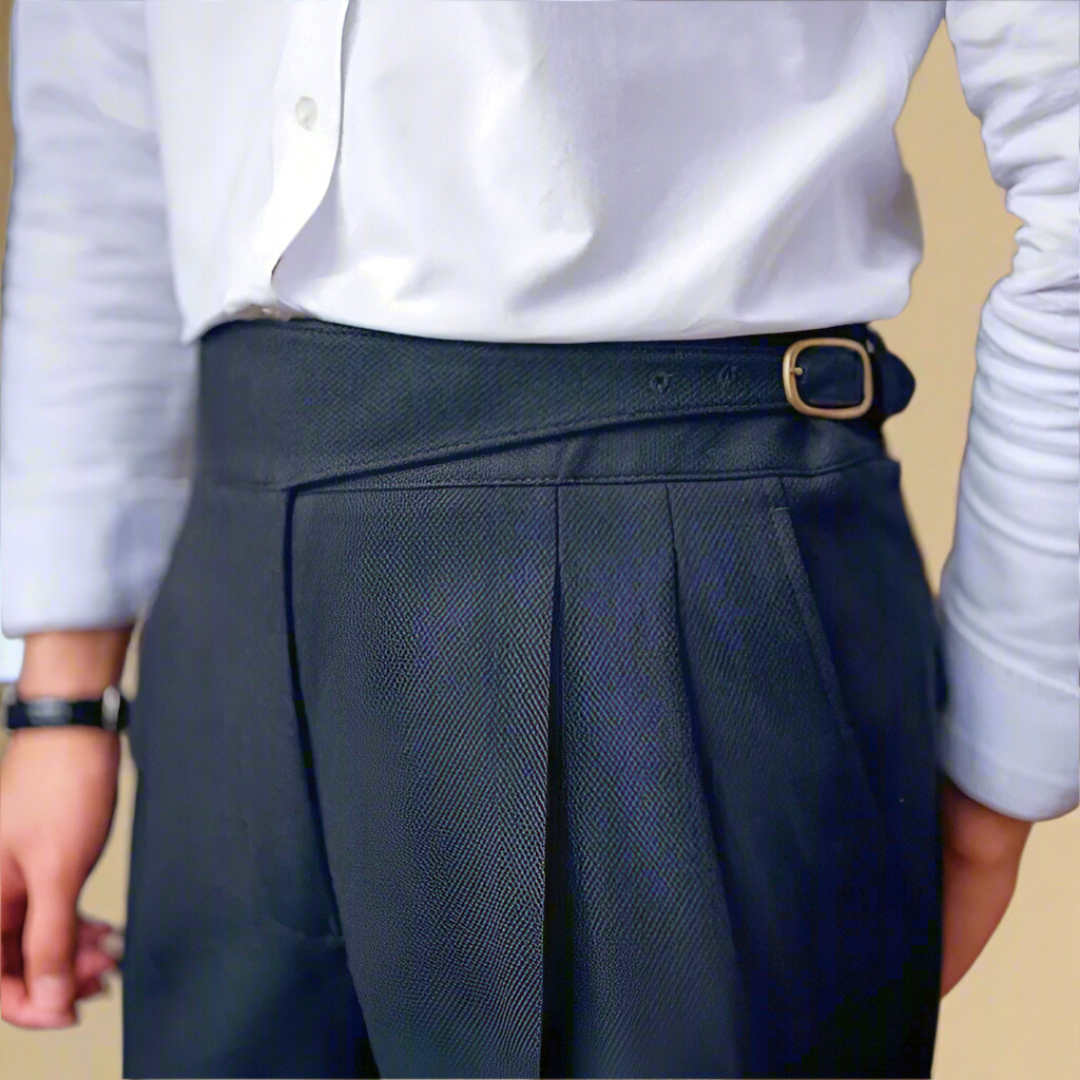 Herren Högmidjade Byxor Med Modern Passform 3