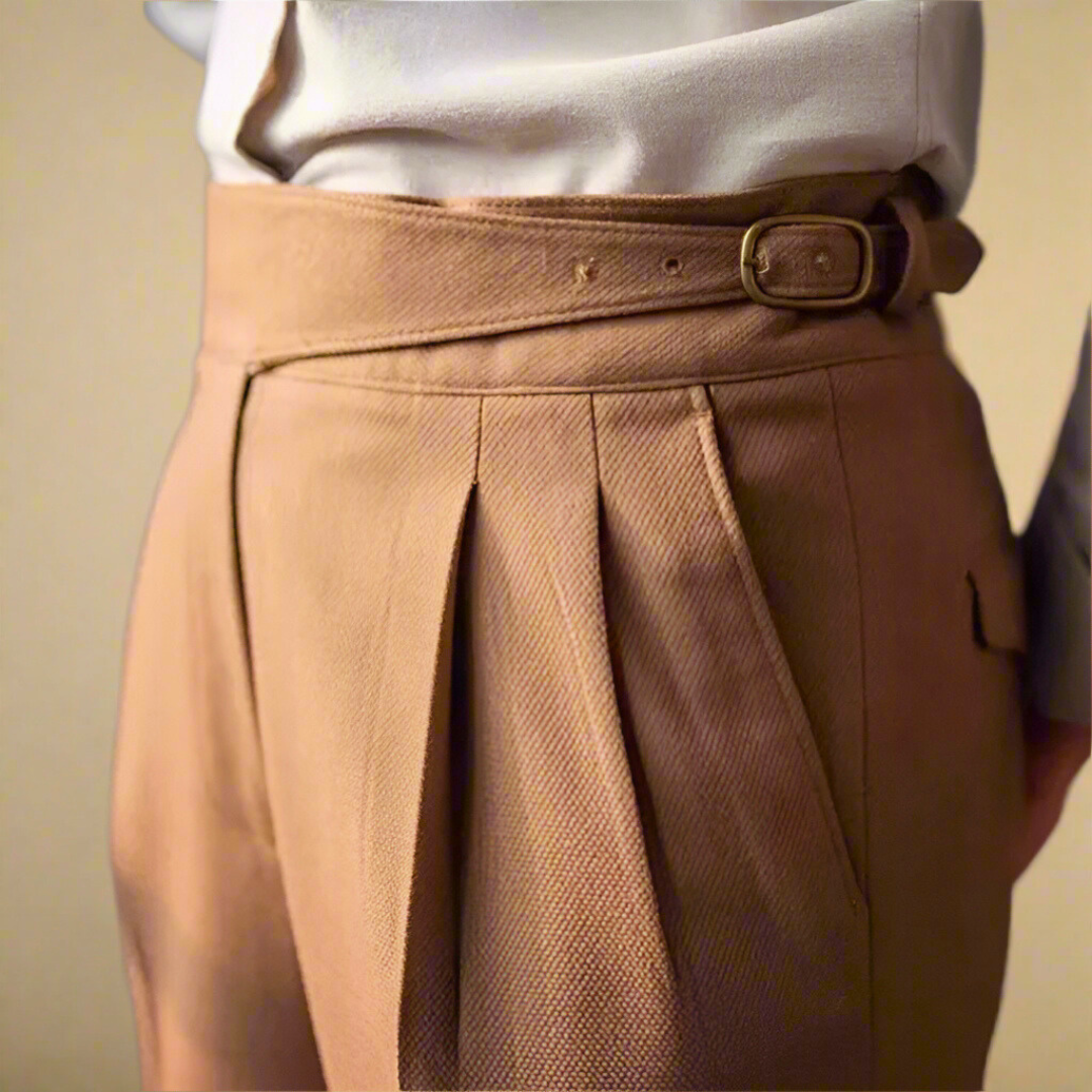 Herren Högmidjade Byxor Med Modern Passform 5