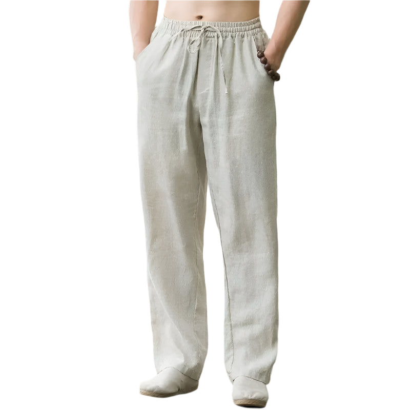 Herren Linnebyxor Avslappnad Stil Mjukt Linne 0