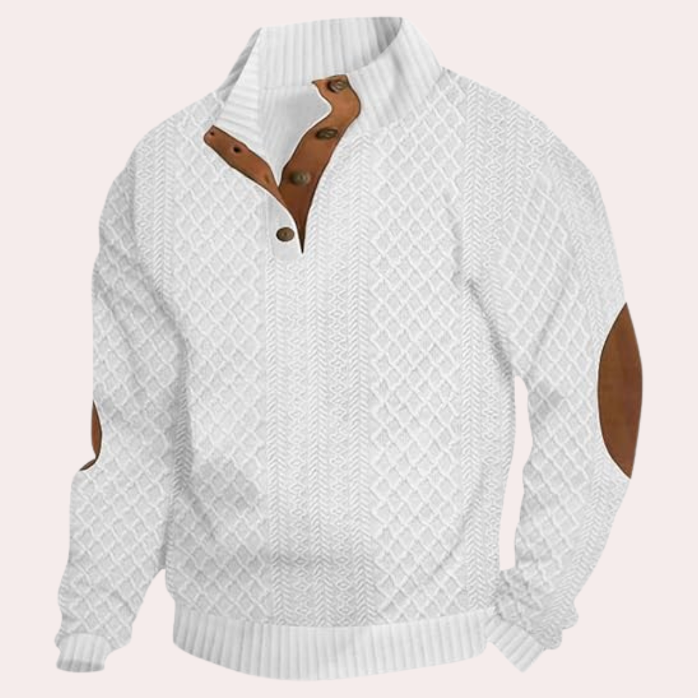 Herren Sweater med Kraveknapper Trendig Stil 2