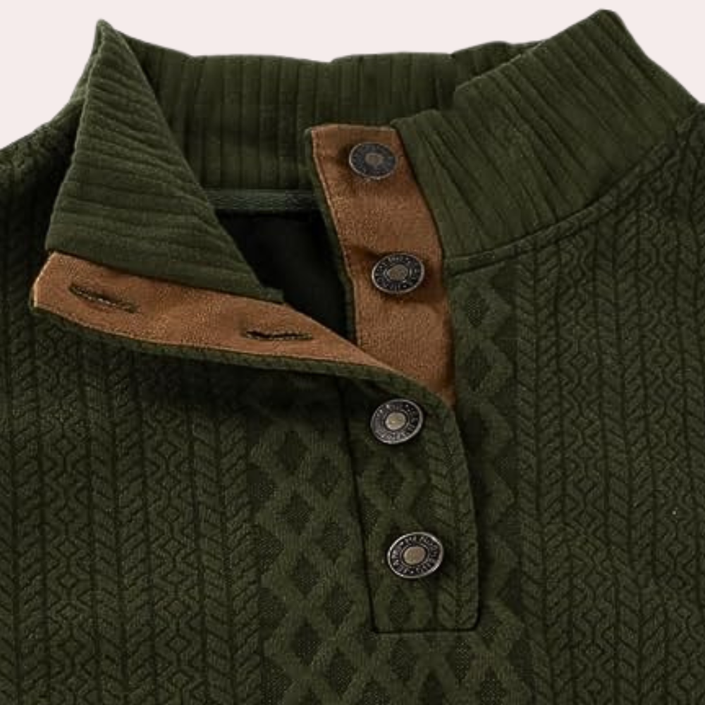 Herren Sweater med Kraveknapper Trendig Stil 7