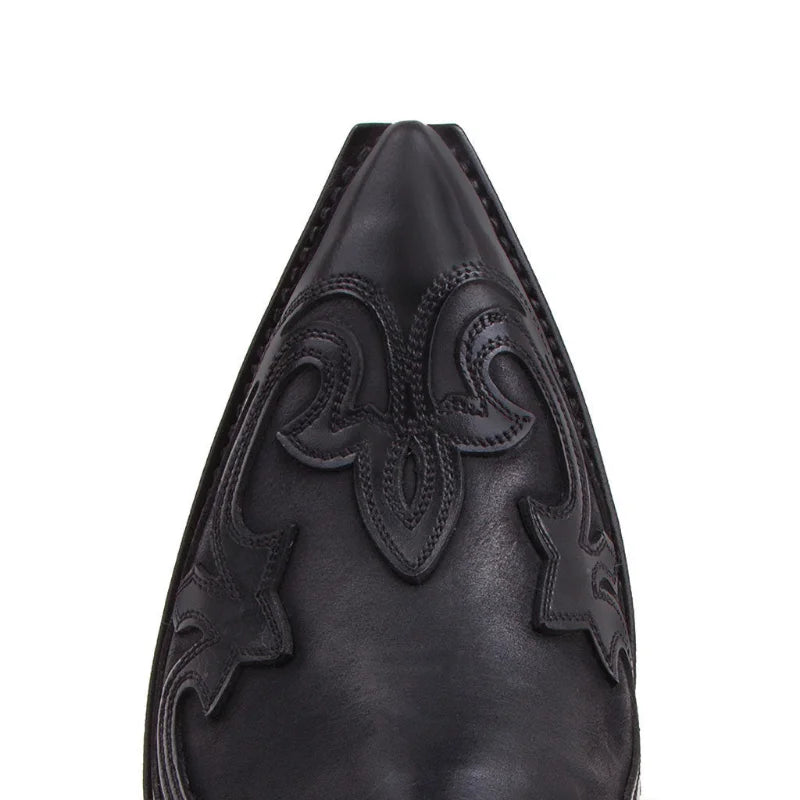 Herrens Ankelstövlar Cowboydesign Läder med Dragkedja 5