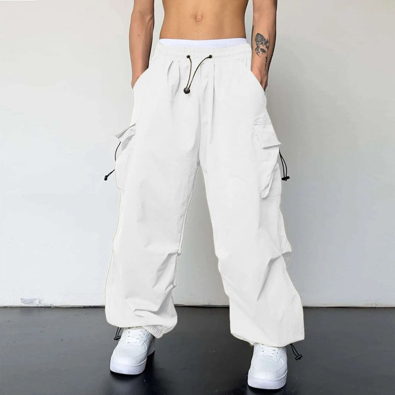 Herrens Cargo Joggers Justerbar Midja Lätt Tyg 3