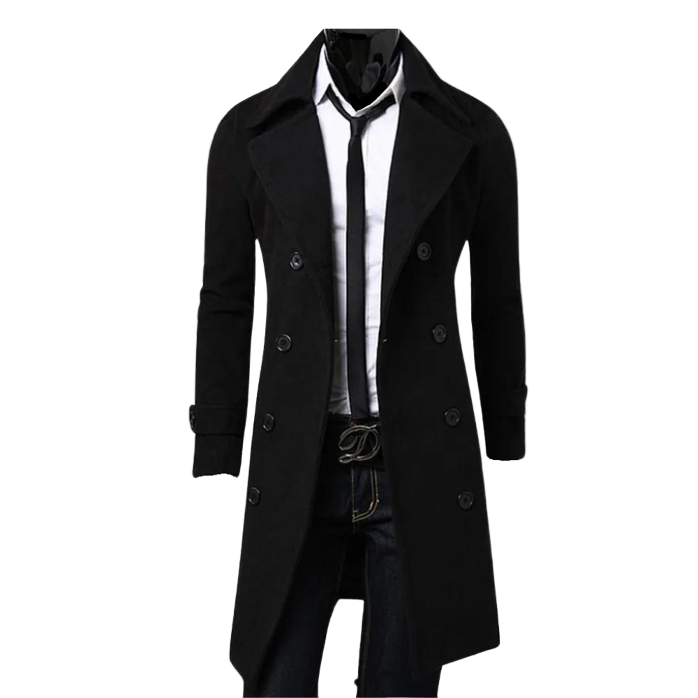 Herrens Dubbelknäppt Trenchcoat 0