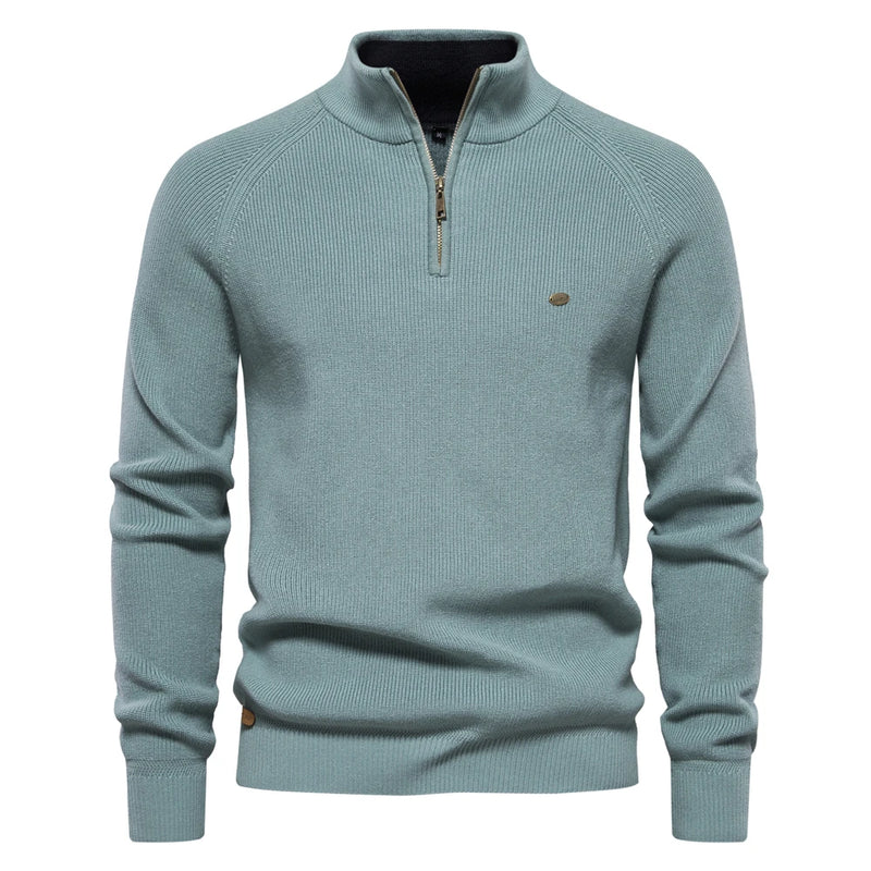 Herrens Huvtröja Dragkedja Mjuk Bomull Casual Stil 9