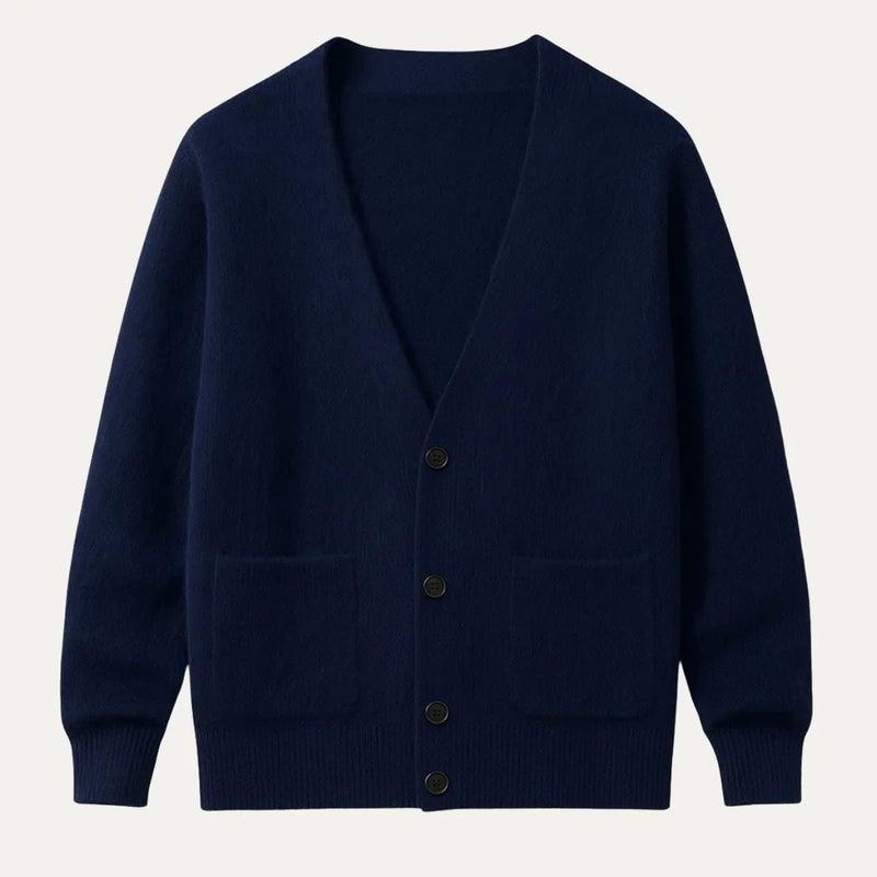 Herrens Kashmirtröja Knappad Klassisk Cardigan 3