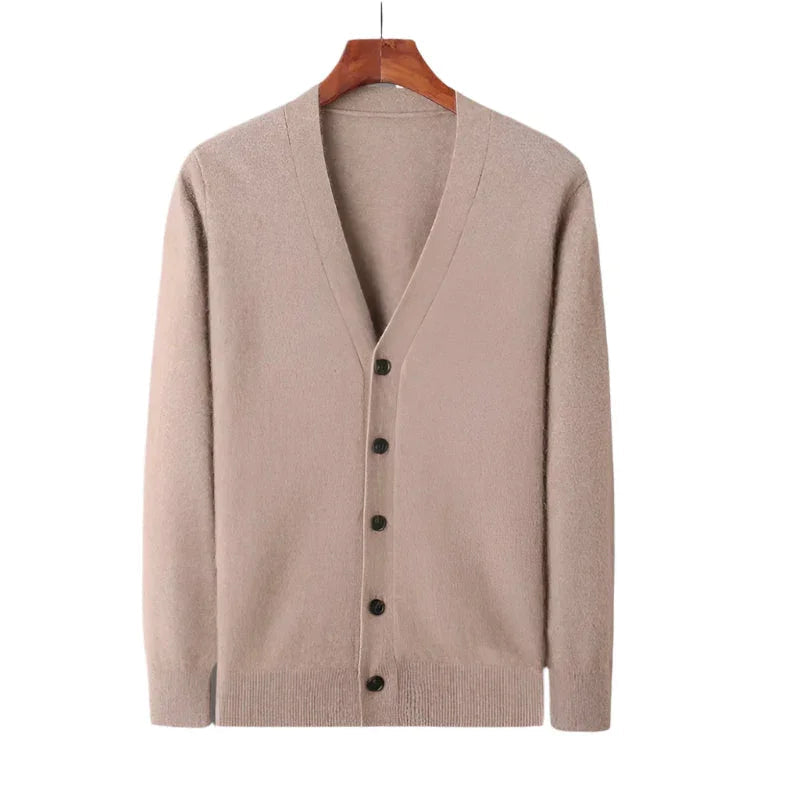 Herrens Kashmirtröja Knappad Klassisk Cardigan 5