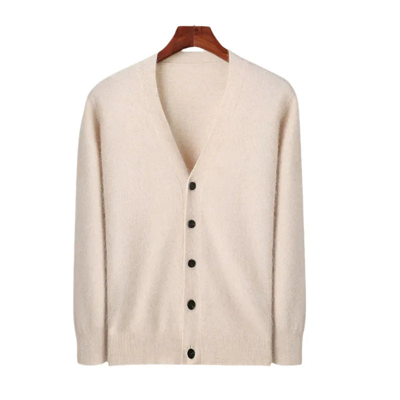Herrens Kashmirtröja Knappad Klassisk Cardigan 6