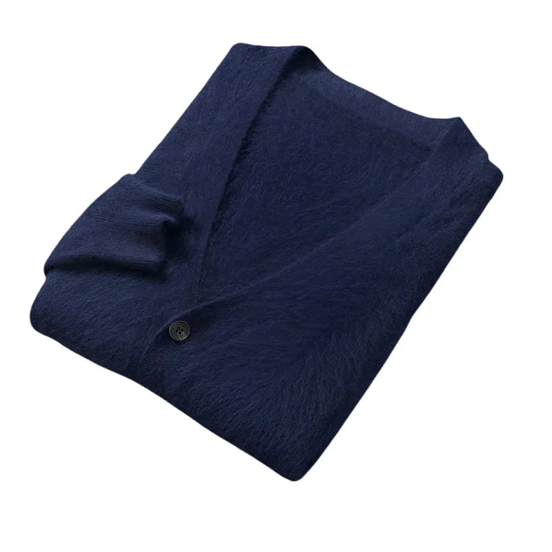 Herrens Kashmirtröja Knappad Klassisk Cardigan 7