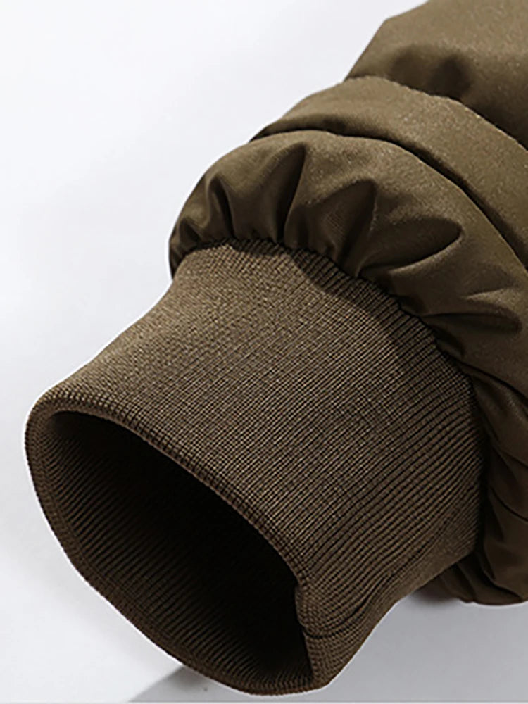 Herrens Lång Bomberjacka med Rävkrage Modern Design 5