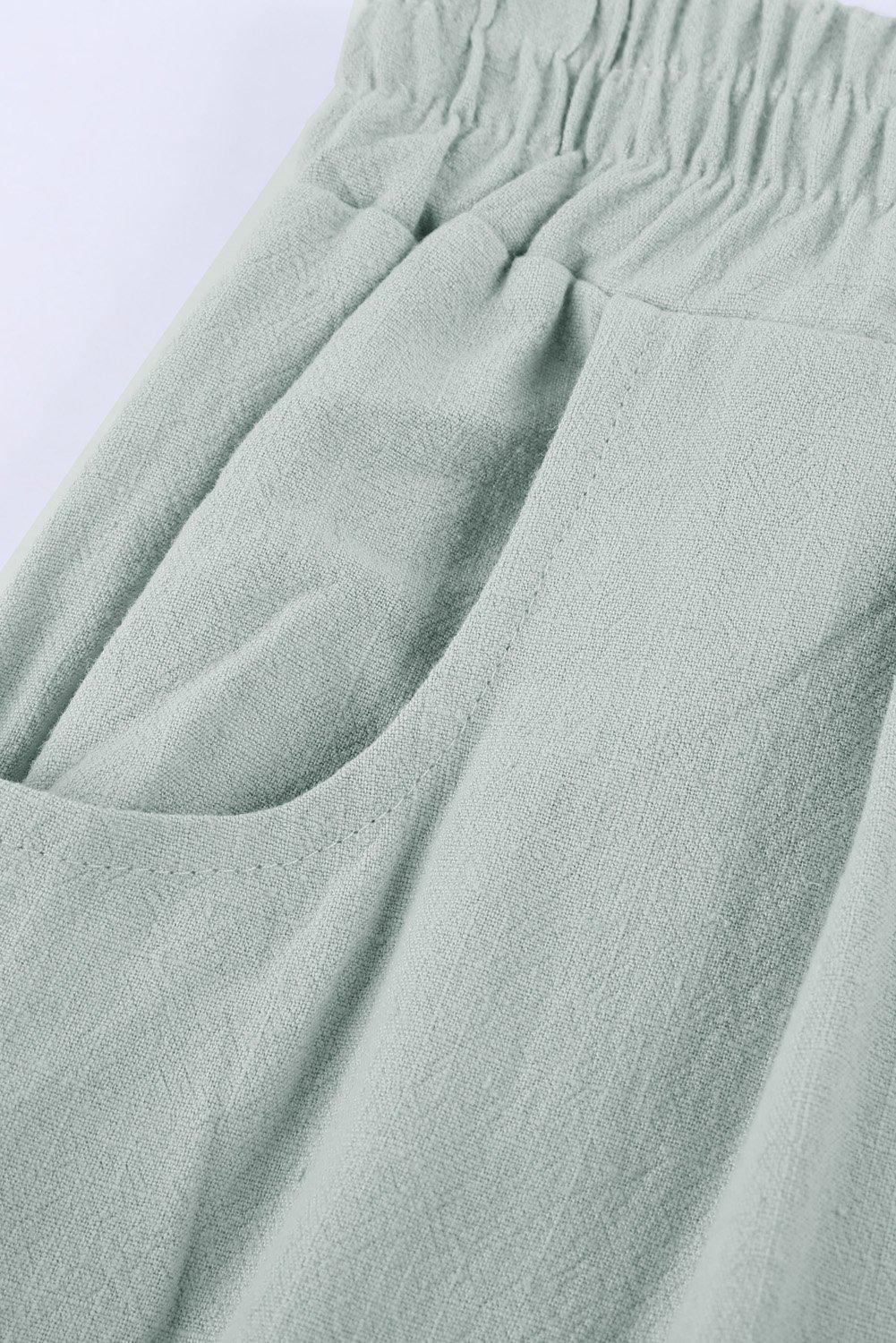 Herrens Linnebyxor Tapered Polyester med Elastisk Midja och Fickor 3