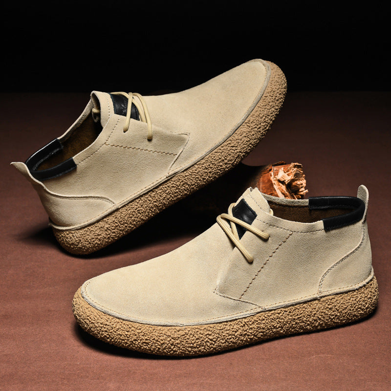 Herrens Mid-Top Loafers med Texturerad Sula och Snörning 3