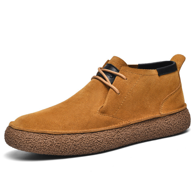Herrens Mid-Top Loafers med Texturerad Sula och Snörning 5