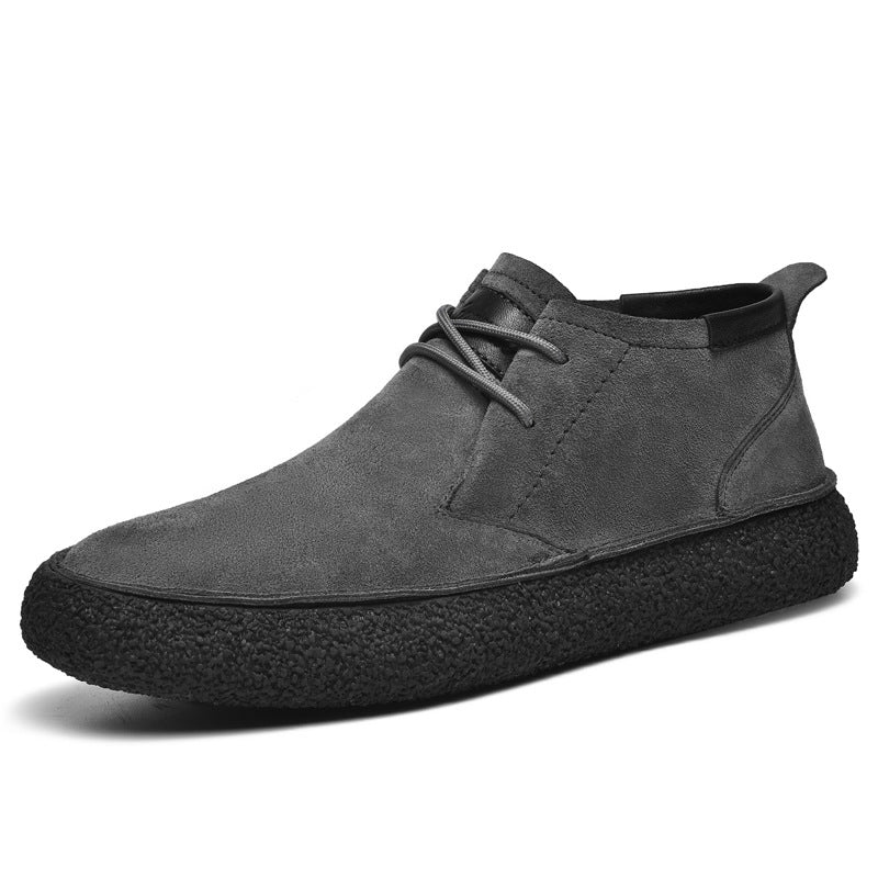 Herrens Mid-Top Loafers med Texturerad Sula och Snörning 6
