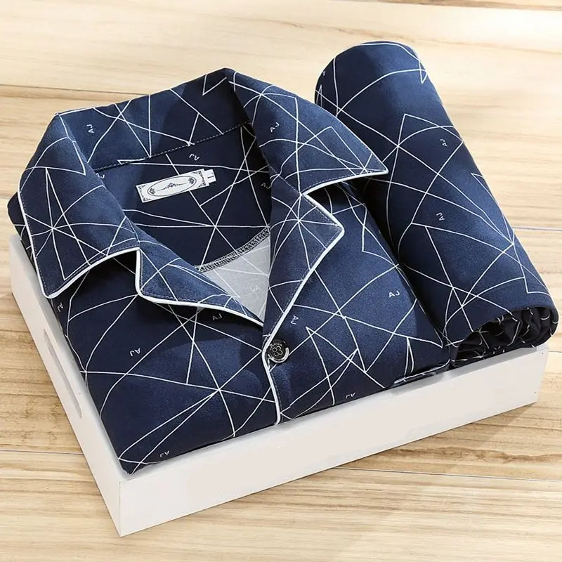 Herrens Pyjamasset Klassisk Stil 7