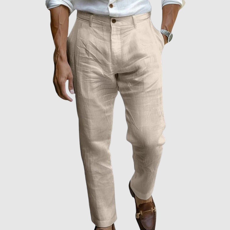 Herrens Raka Byxor Klassisk Passform Flat Front 2
