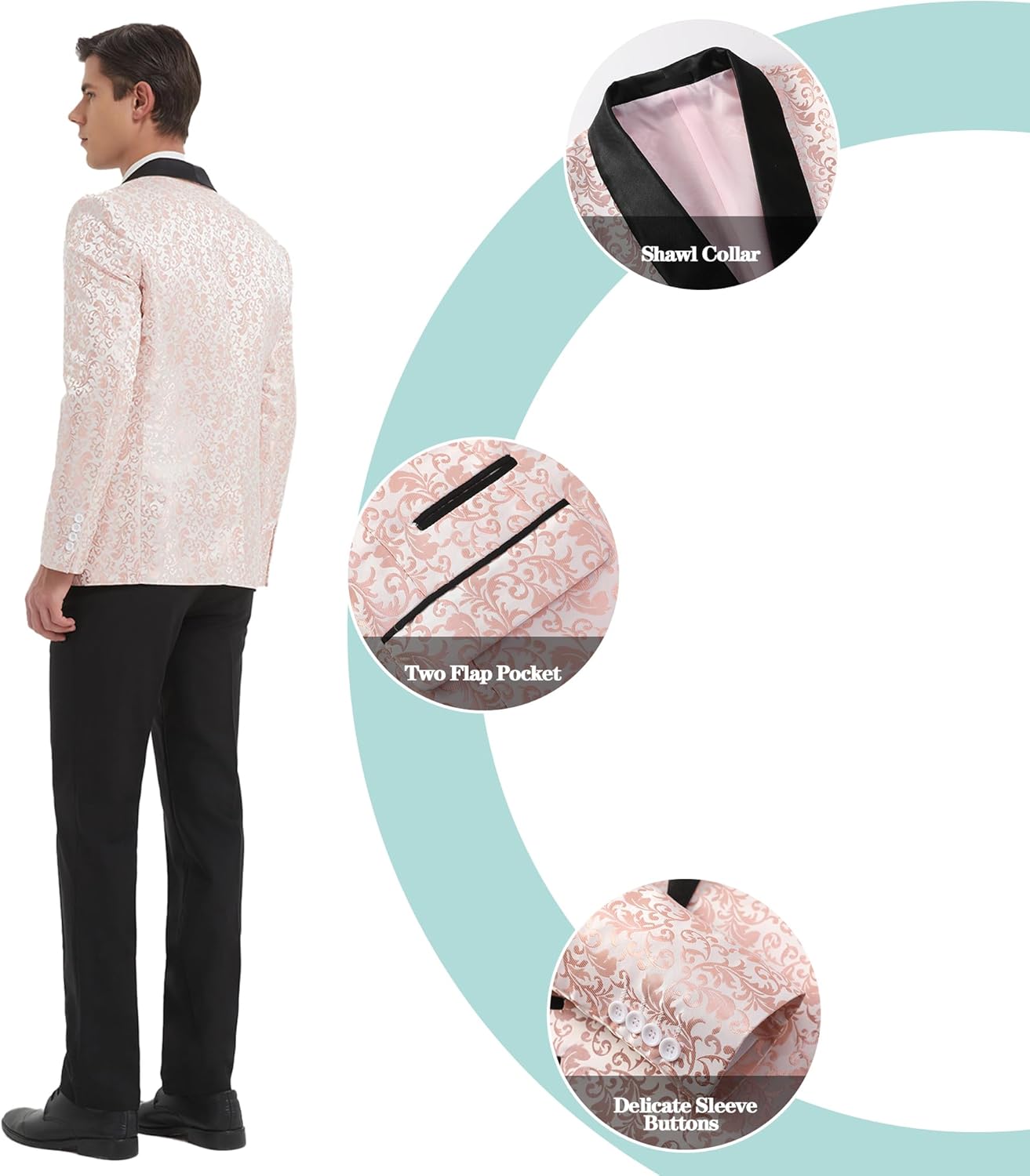 Herrens Smoking Klassisk Stil Formell 3