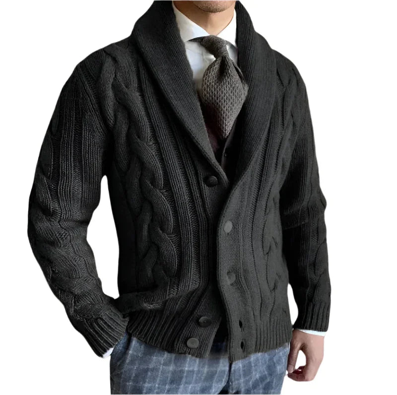 Herrens Stickad Cardigan Skräddarsydd Passform 0