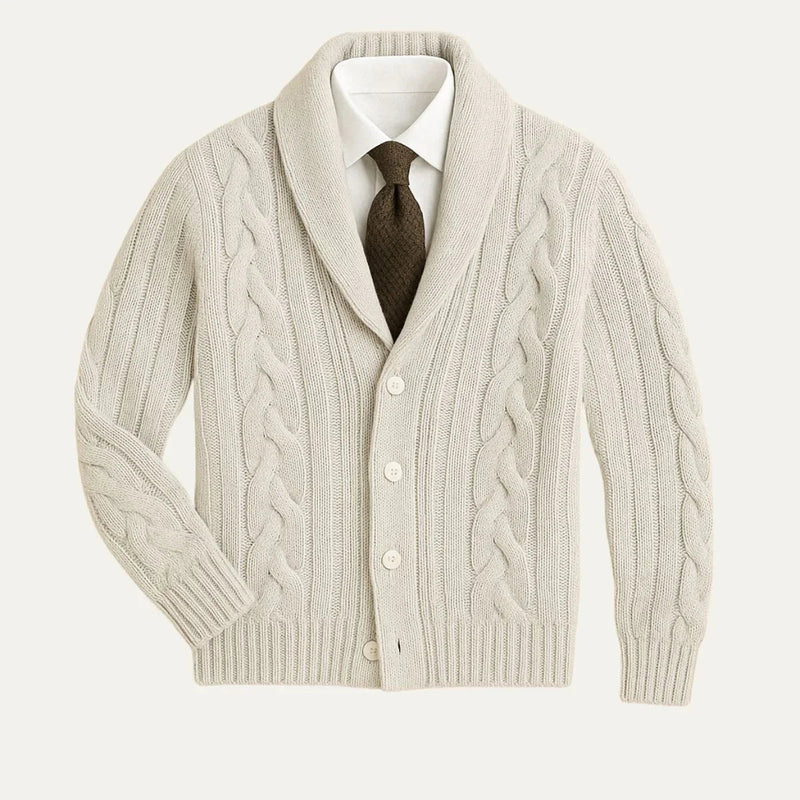 Herrens Stickad Cardigan Skräddarsydd Passform 4