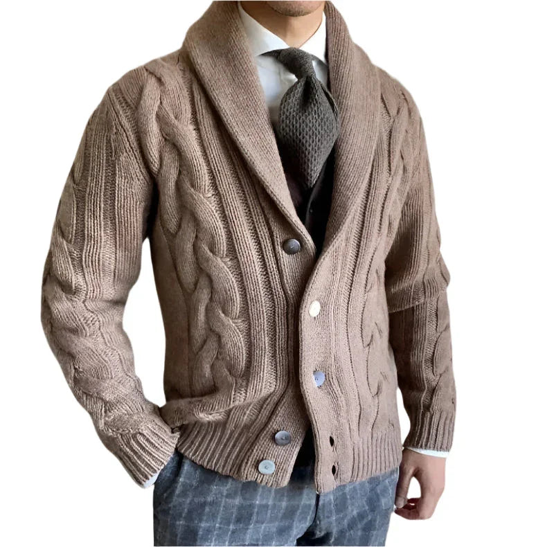 Herrens Stickad Cardigan Skräddarsydd Passform 6
