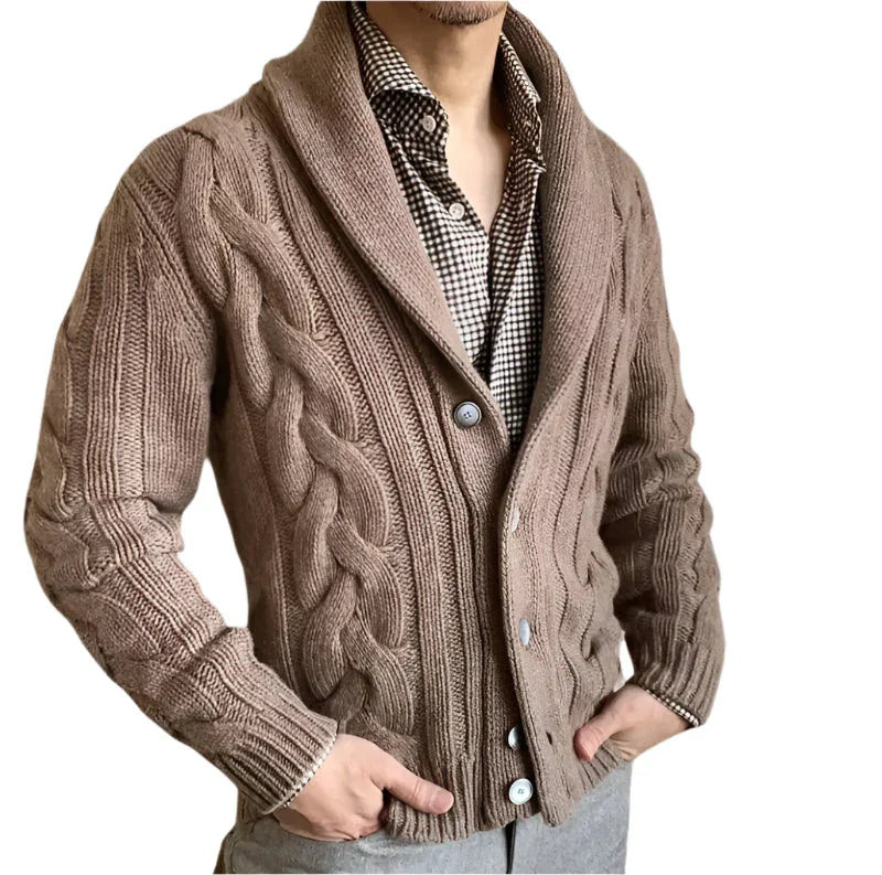 Herrens Stickad Cardigan Skräddarsydd Passform 7