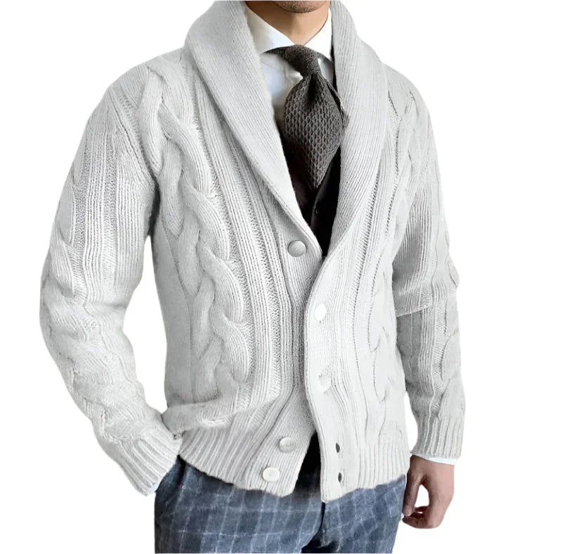 Herrens Stickad Cardigan Skräddarsydd Passform 8