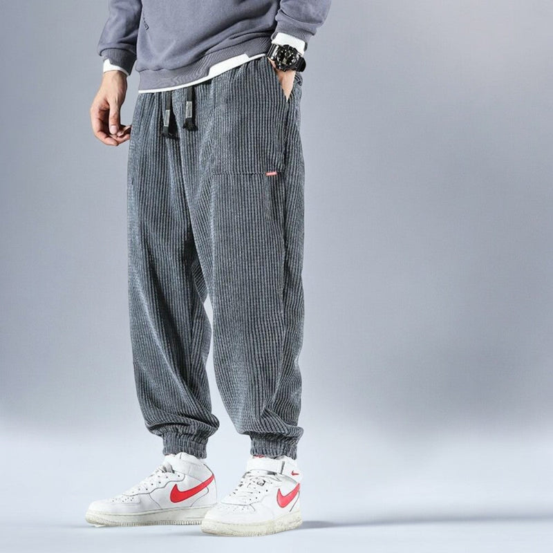 Herrens Sweatpants i Corduroy med Avslappnad Passform 2