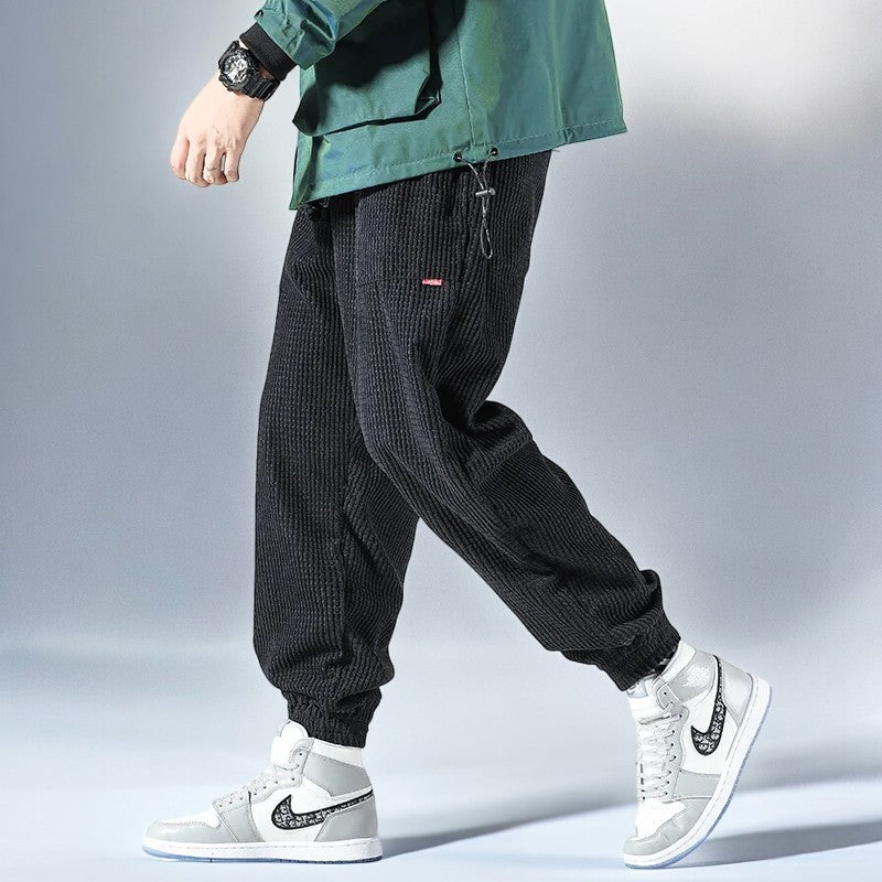 Herrens Sweatpants i Corduroy med Avslappnad Passform 4