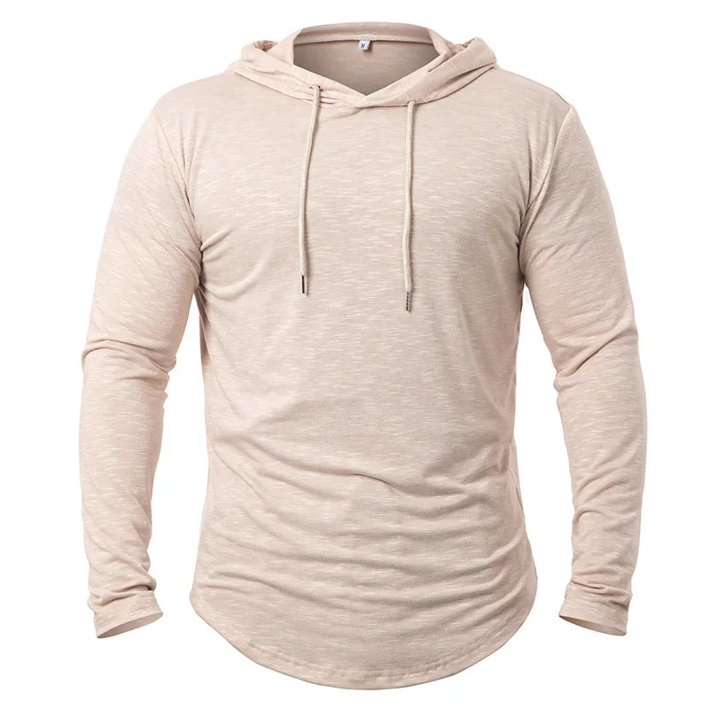 Herrens Träningshoodie Långärmad Polyester Bomull 1