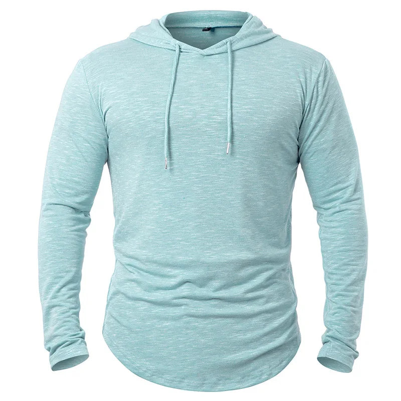Herrens Träningshoodie Långärmad Polyester Bomull 8