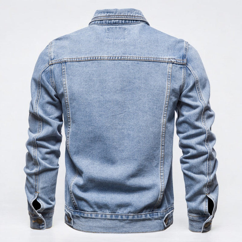 Herrens Tvättad Denimjacka Allround Stil 1