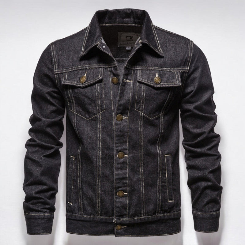 Herrens Tvättad Denimjacka Allround Stil 4