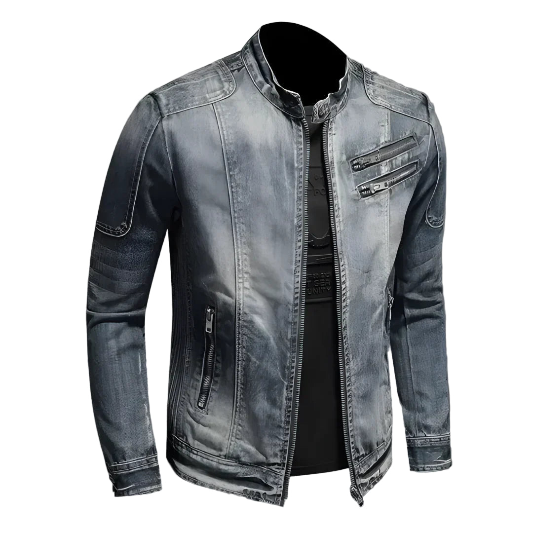 Herrens Vinter Denimjacka Modern Design 0