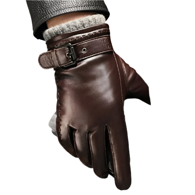 Herrhandskar i Läder med Cashmere Foder 0