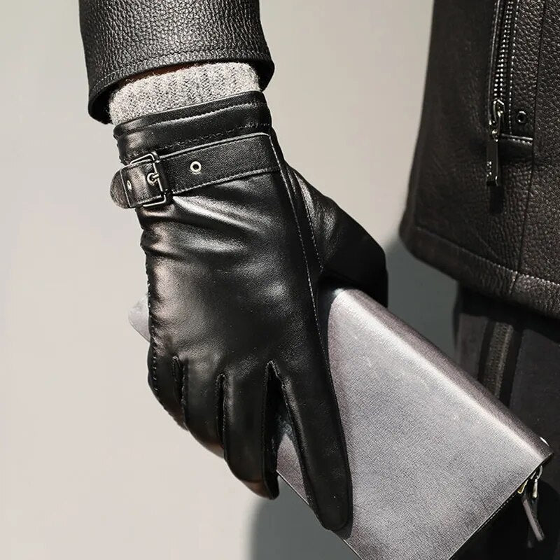 Herrhandskar i Läder med Cashmere Foder 2