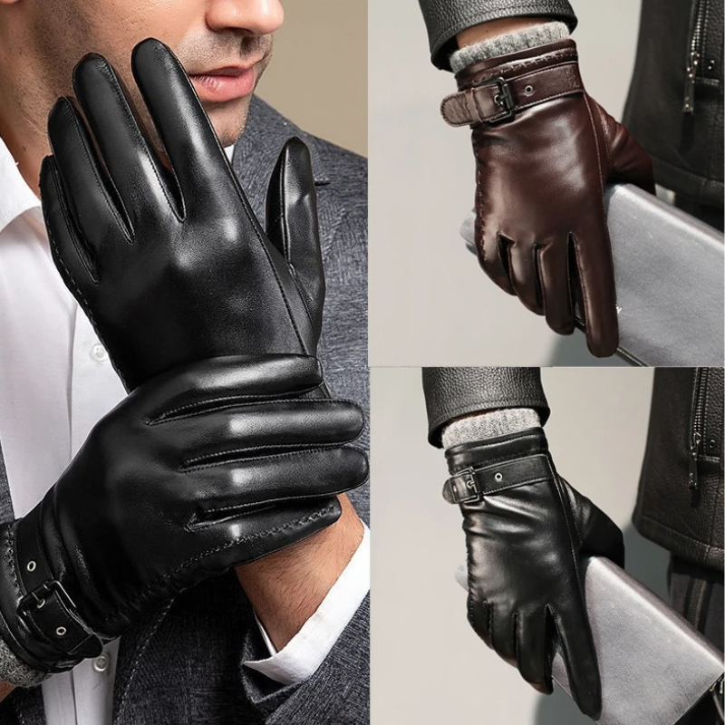 Herrhandskar i Läder med Cashmere Foder 4