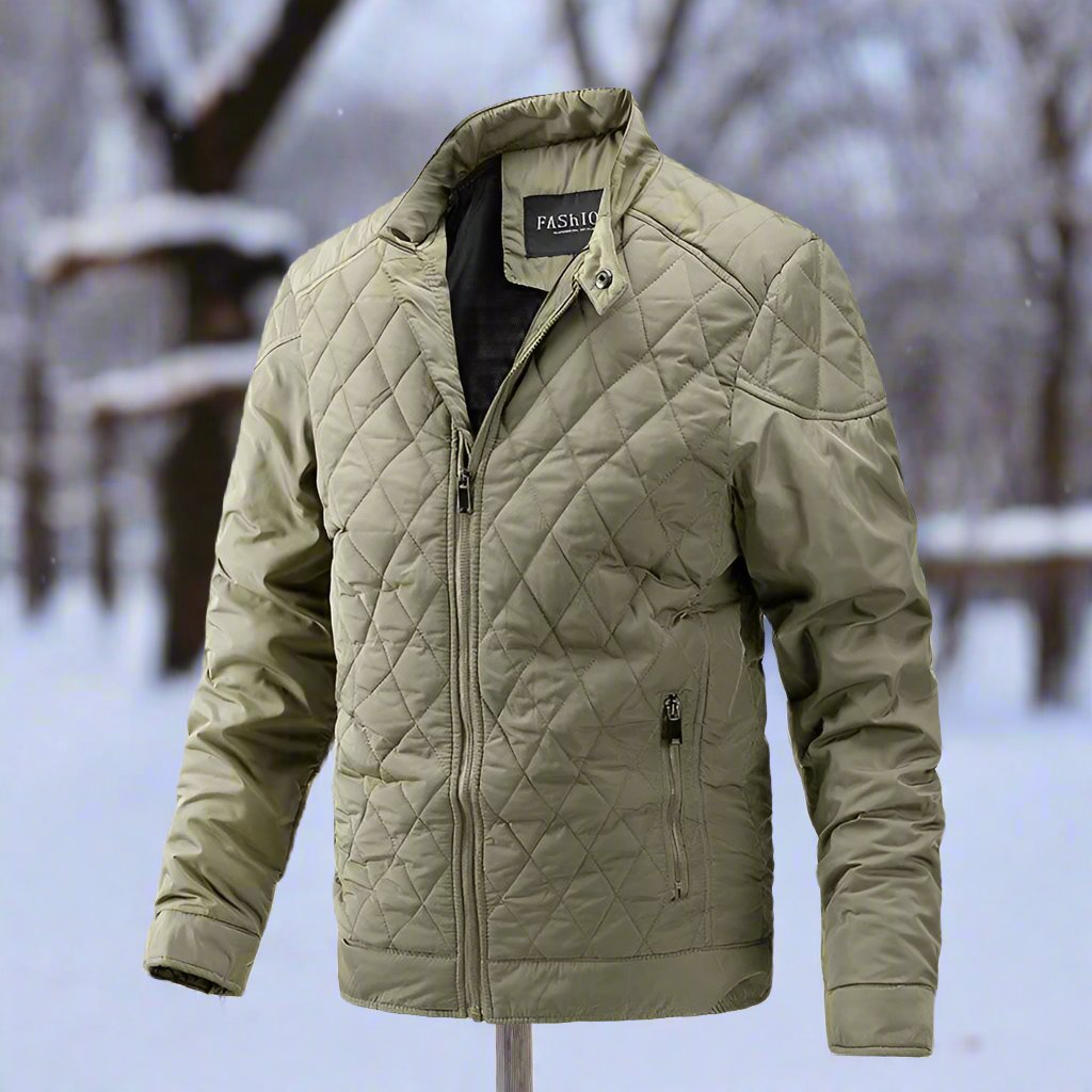 Herrjacka Vinter Kviltad Slim Fit Hög Krage Dragkedja 4