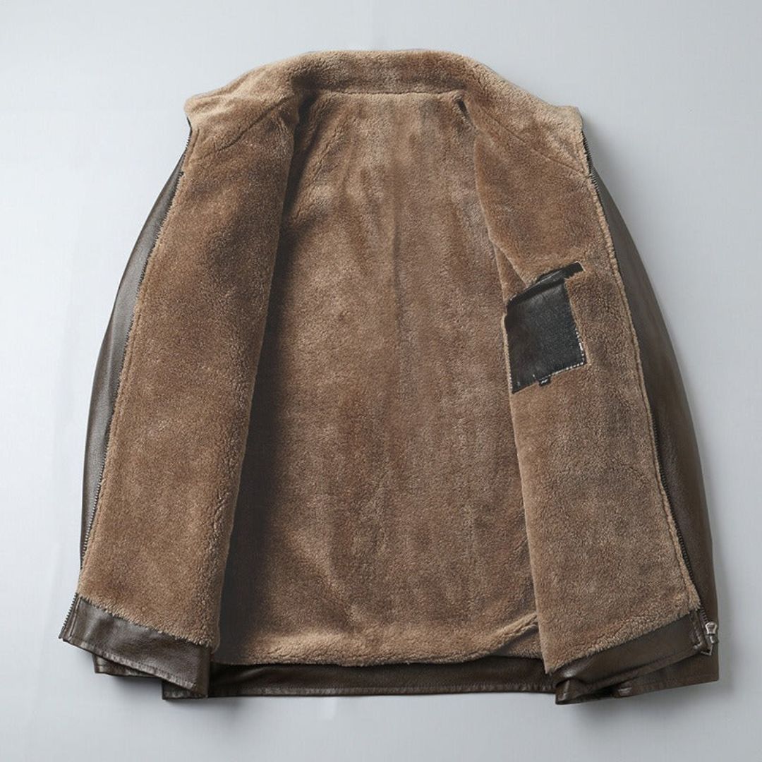 Herrjacka i Läder med Mjuk Bomullsinredning 2