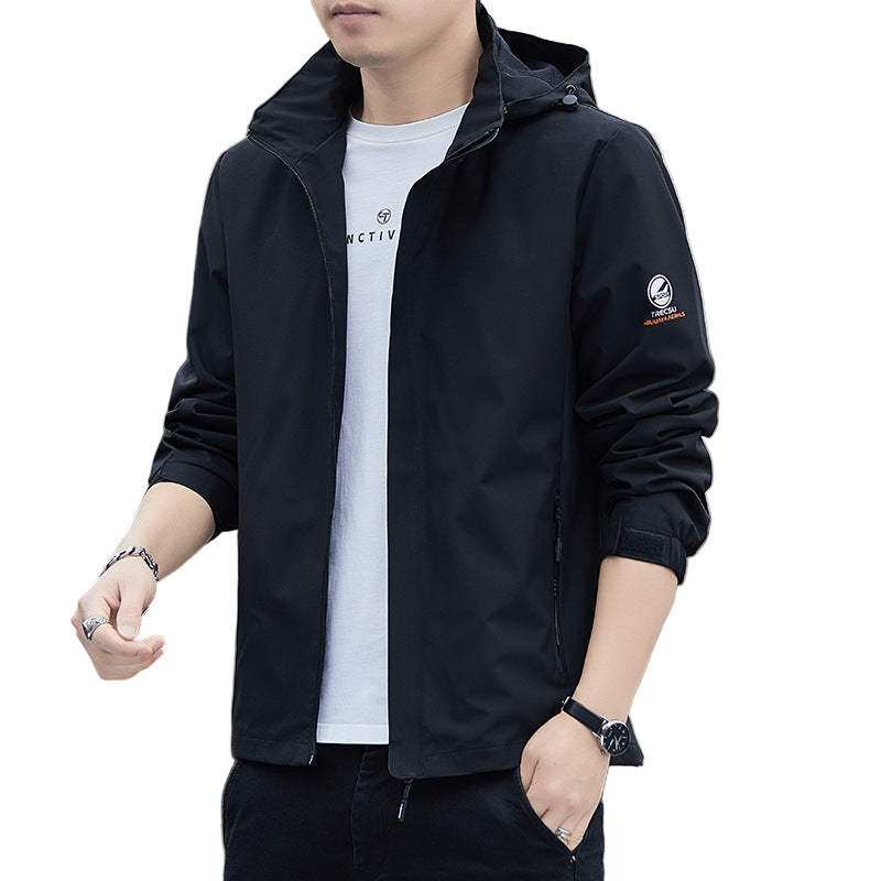 Herrjacka i Vindskyddande Design med Avtagbar Huva 0